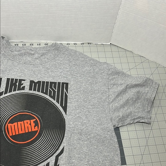 Gray Graphic T-Shirt with Music Print - Picture 4 of 6